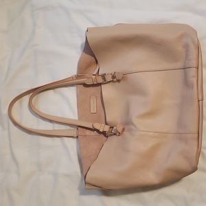 Zara nude/light peach pink authentic leather tote